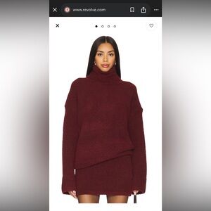REVOLVE Winnie Jumper in Burgundy
SNDYS
 Turtleneck Sweater & skirt set